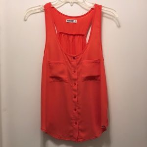 XS pink button down tank from Garage